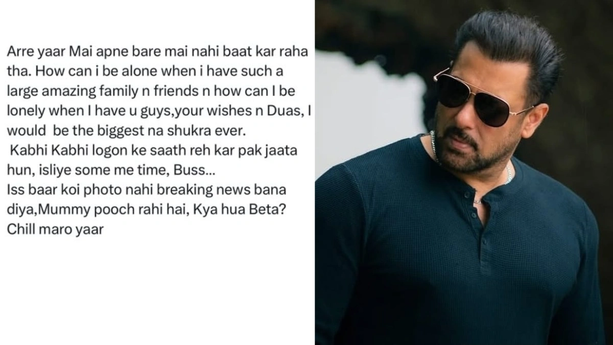 Salman Khan ने ‘alone’ पोस्ट पर दी सफाई, बोले- “मैं अकेला नहीं हूं”