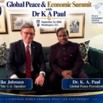 Global Peace Summit: माइक जॉनसन और डॉ. के. ए. पॉल ने शांति के लिए सहयोग की अपील की